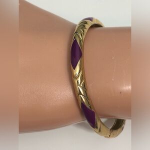 Cache Gold Bangle with Purple Highlights
